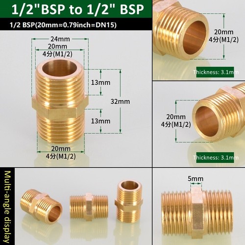 Brass pipe fitting quick - 2x,