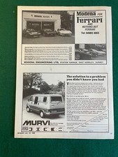 MODENA FERRARI MURVI CAMPER VANS 1986 ADVERT A4 X 2 SIZE FILE XB