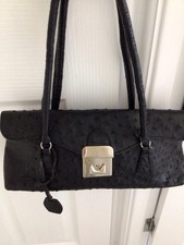 Genuine Ostrich Black Handbag