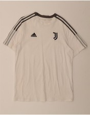 ADIDAS Mens Juventus T-Shirt Top Large Off White Cotton AY08