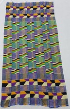 Vintage Traditional African Handwoven Kente Cloth Panel 155x78cms 