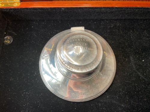 Antique silver capstan inkwell - silver,