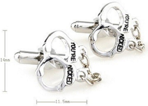 Pair silver cufflinks - silver,
