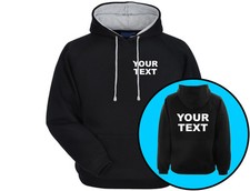 Your Text Personalised Workwear Premium Unisex Varsity Contrast Hoodie Multi Col