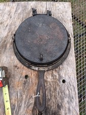 Antique Cast Iron Waffle Maker With Base