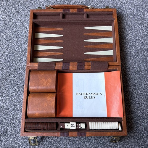 Vintage backgammon set faux - vintage,