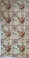 Antique Fireplace tiles set of