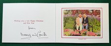 Antique Hand Signed Christmas Card Prince Charles Camilla Duke Duchess Cornwall