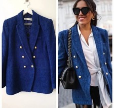 Zara Blue Textured Boucle