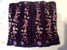 Ladies warehouse design direct floral embroidered Basque/bodice style top size 8