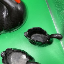 Large Vintage Dartmouth Ceramic Black Swan Flower Vase/ Holder 13 inch Long