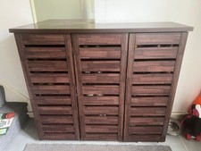 Shoe Cabinet 5 Tier Storage Unit with 3 Doors | Oak Effect, Space Saving