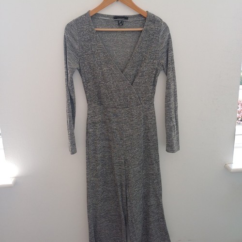 Grey ribbed jumpsuit cropped - ribbed,
