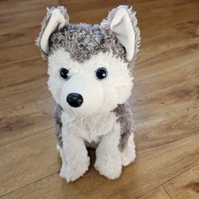 Ty Husky Dog Puppy 2009 Slush Soft Toy Plush Grey White Slush Blue Eyes 