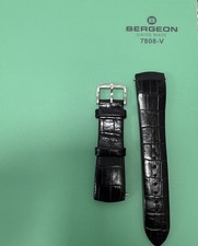 Rotary Black Leather Watch Strap, Genuine, Size 21mm