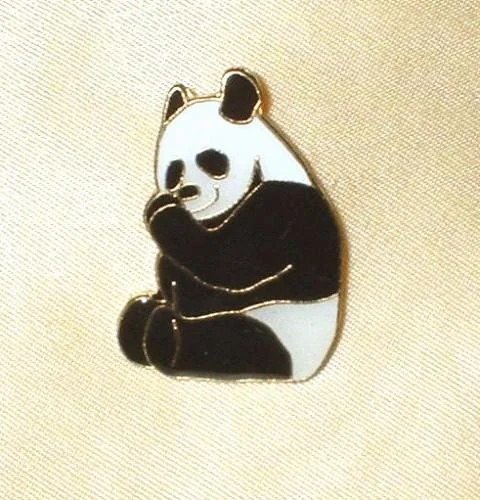 Panda style pin badge - panda,