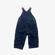 John Lewis, Navy Cord Dungarees With Red Loops, 18-24 Months 106412/4