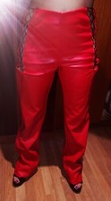The Kript Red faux leather Trousers size Medium
