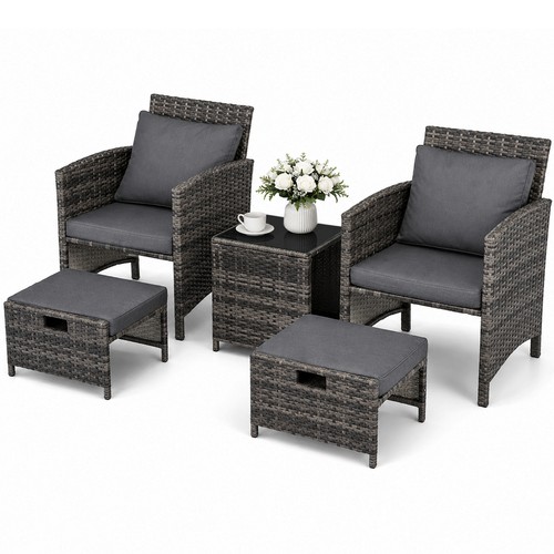 Rattan garden furniture set - garden,