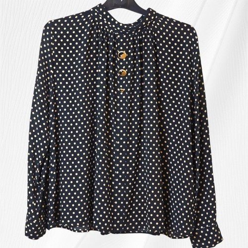 Vintage polka dot silk blouse - vintage,