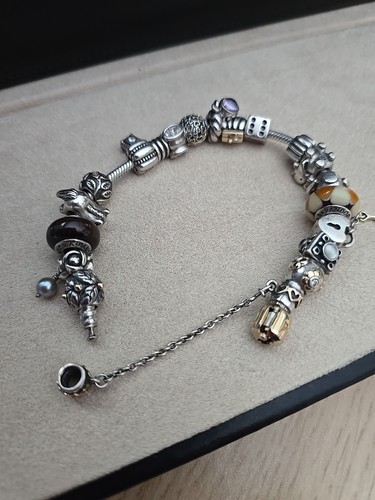 Pandora silver bracelet with - bracelet,