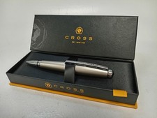 CROSS Ballpoint Pen with Gift Box - Satin Chrome Finish - Single Item Preowned 