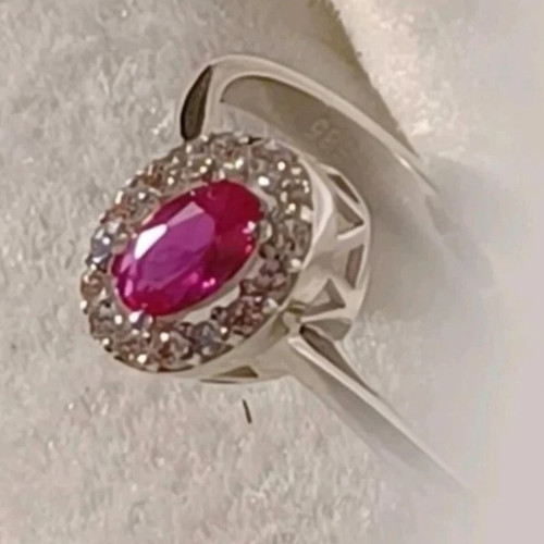 Gold ring 585 with real - , ruby