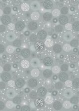 Lewis & Irene  - Fairy Clocks - Grey Metallic Fabric Fat Quarter