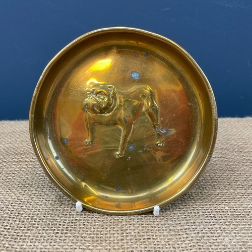 Vintage antique brass bull dog - bull,