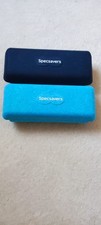 x2 SPECSAVERS Semi-hard Glasses Case with Cleaning Cloth, light green, blue. new