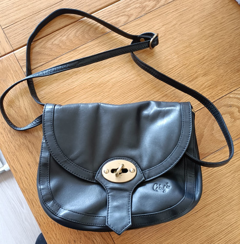 Gigi black leather shoulder - black,