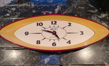 Bullitt Wall Clock - Red -  Arabic Dial - unique oval shape