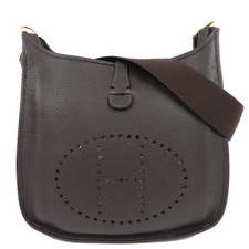 HERMES Evelyne 1GM Shoulder Bag □H Stamp(2004) Taurillon Clemence Brown