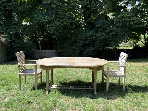 Garden teak table - and, char