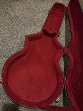 Vintage 80s Gibson Semi-hollow / Hollowbody  Guitar Hard Case Black w Red Lining