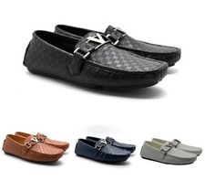 Boys Kids Loafers Moccasins Boat Deck Slip On Designer Buckle Embossed Shoes UK