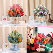 Bouquet Flower 3D Pop Up GreetingCard Perfect for Mom Birthday,Mothers Day Gift
