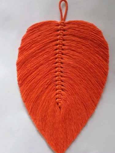 Macrame leaf wall hanging - macrame,
