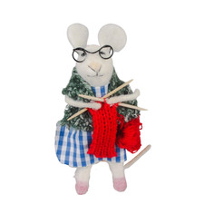 Felt Knitting Mouse Christmas