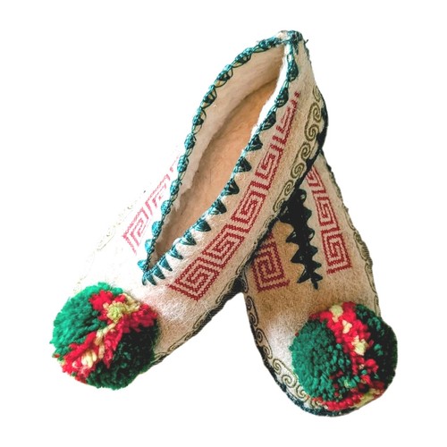 Minas greek wool - wool, slippers