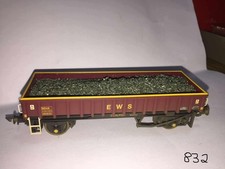 Hornby R6225A 3x EWS Twoaxle box open wagon - Coalfish (MHA) weathered 00 Gauge