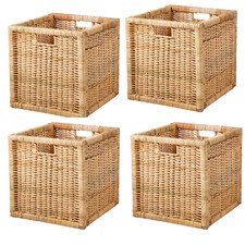 4x Hand-Woven Rattan Storage