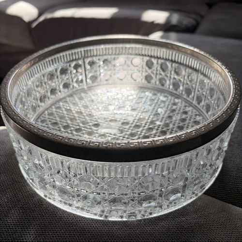 Vintage glass bowl - , hobnail