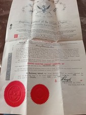 Masonic Certificate Grand