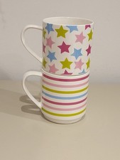 Sainsbury’s Multi Coloured Stackable Cups Dishwasher Safe Microwave Safe Pair
