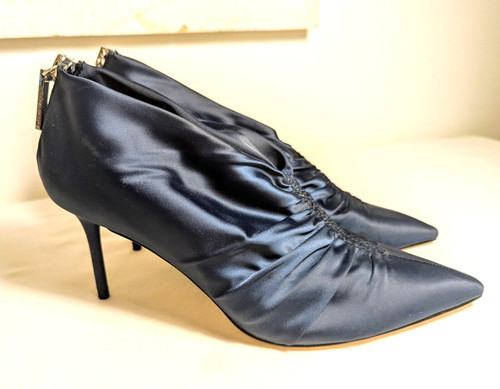 Zara blue satin heels ankle - zara,