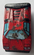 Tin Mini Car COUNTACH LP500S Red Old Rare antique Made in Japan