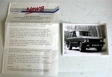 RANGE ROVER Vogue SE Car Photograph + Letter 1991 Turbo Technics