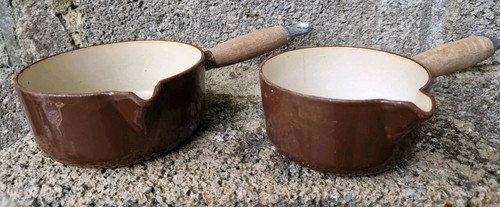 Vintage brown enamelled - brown,