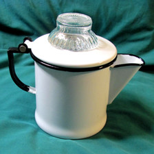 Vintage enamelware coffee pot - enamelware,